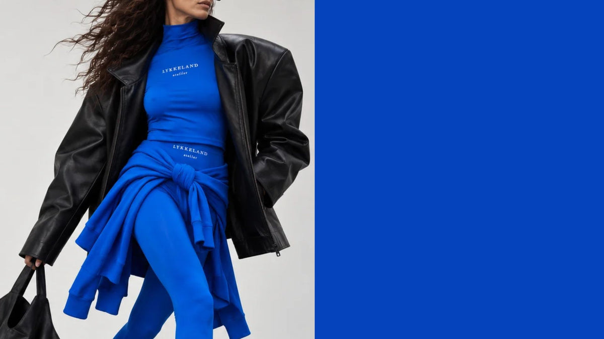 Faye High Neck w/Logo - Strong Blue