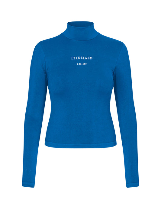 Faye High Neck w/Logo Functional Comfort - Strong Blue