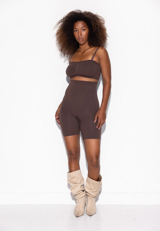 Alturra Highwaist Shaping Shorts - Chocolate