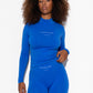 Faye High Neck w/Logo Functional Comfort - Strong Blue