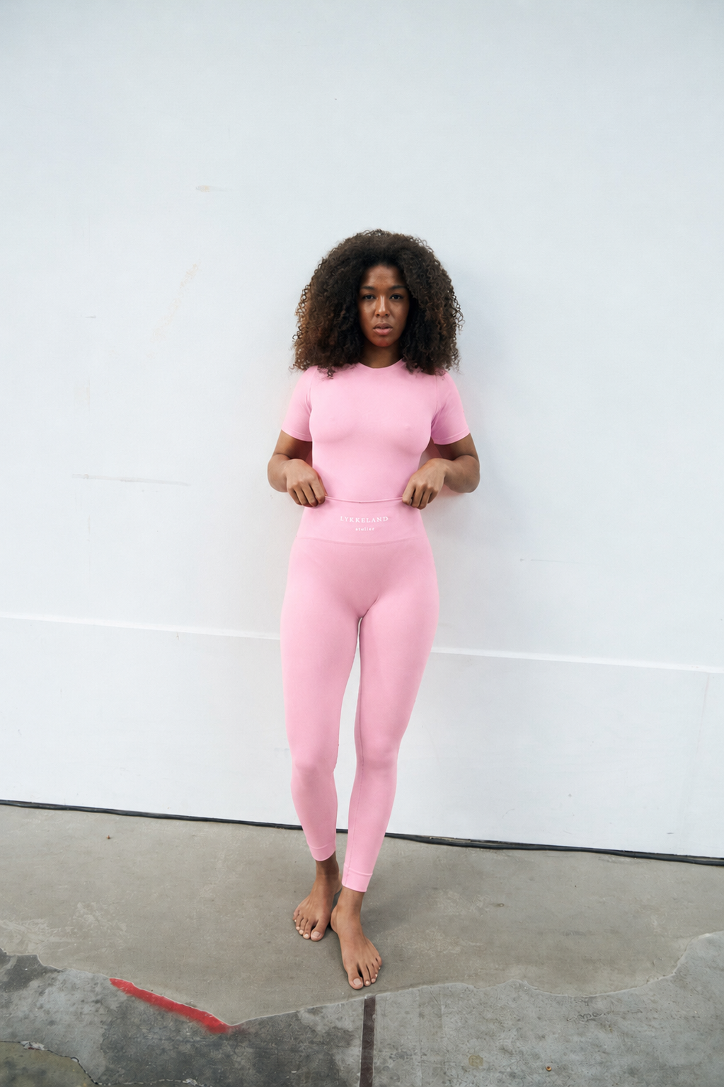 Shilo Scrunch Tights w/Logo Functional Comfort - Cream Pink