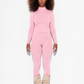Faye High Neck w/Logo Functional Comfort-Cream Pink